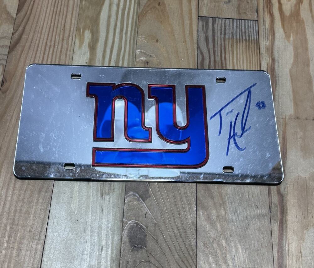 Tom Holmoe Signed New York Giants Rico License Plate 49ers Autograph No COA